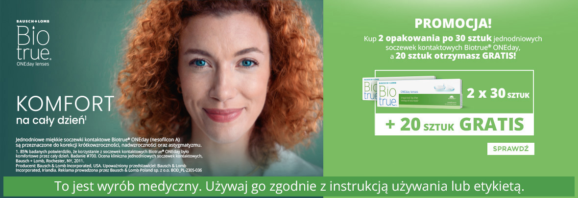 banner promocja z soczewkami Biotrue ONEday